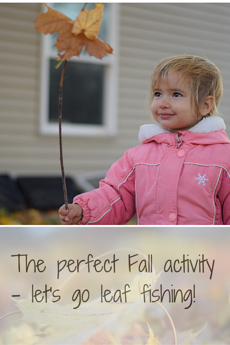 Fall game and activity leaf fishing