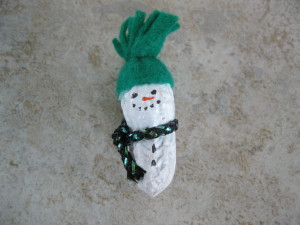 Peanut Snowman Ornament