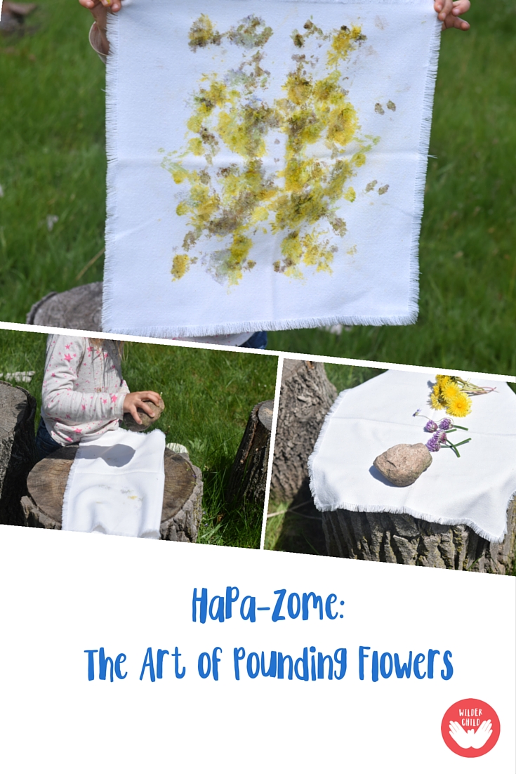 Hapa-zome art technique - pound some flowers with the kids!