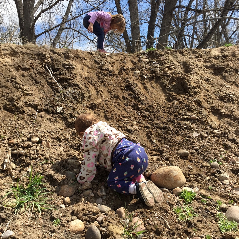 Letting babies explore nature